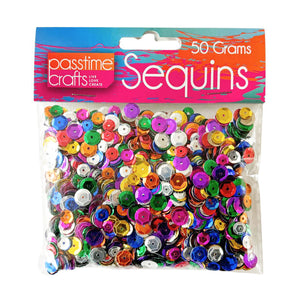 Sequins 50g 6/8mm Assort Colours-R