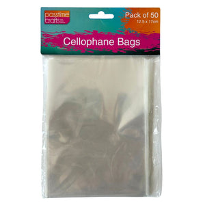 Cellophane Bag 50Pk 12.5x17cm MED