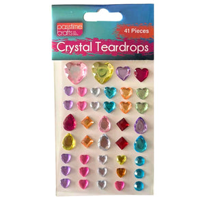 Crystal Teardrops S/Adhesive Pkt 41