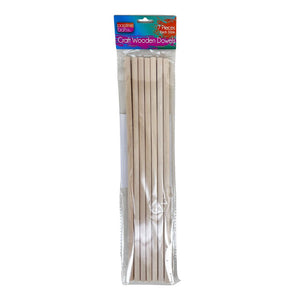 Craft Wood Dowels 30cm Pkt 7-R