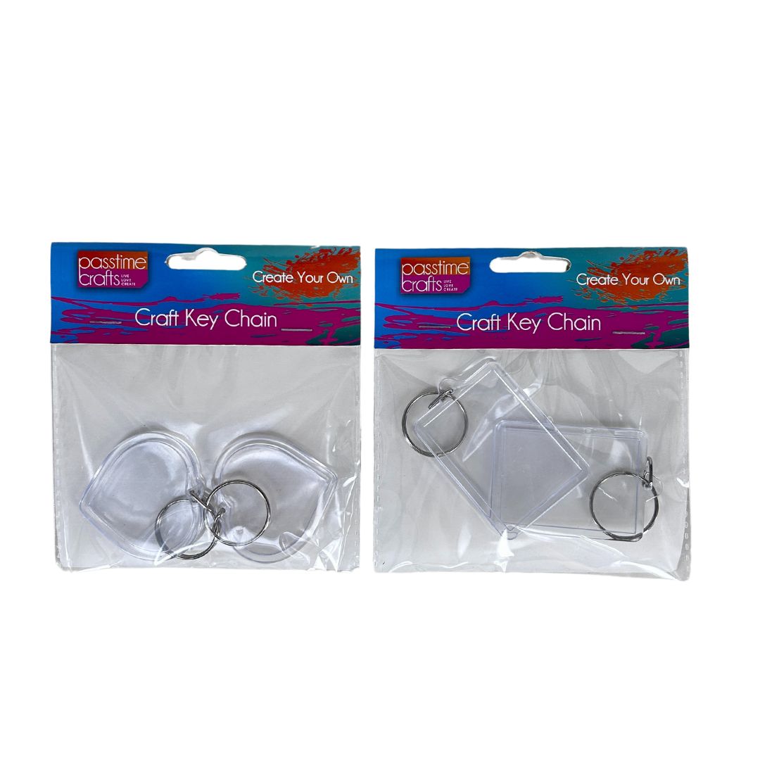 Craft Plastic DYI Key Ring 2 Assort-R