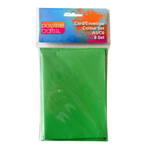 Card/Envelope Colour 8pce A5/C6-Green