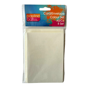 Card/Envelope Colour 8pce A5/C6-Cream