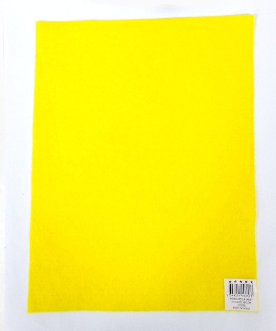 Premium Felt A4 Sheet 21.6x30cm Yellow