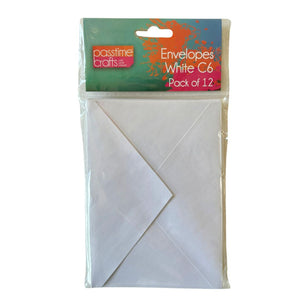 Passtime White Envelopes C6 Pkt 12-R