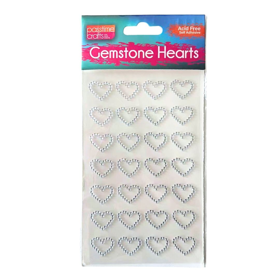 Embellishment Gemstone Hearts 28 Pce-R