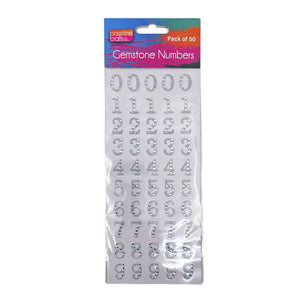 Encrusted Gemstone Numbers Pkt 50-R