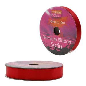Craft Satin Ribbon Red 10mmx10m