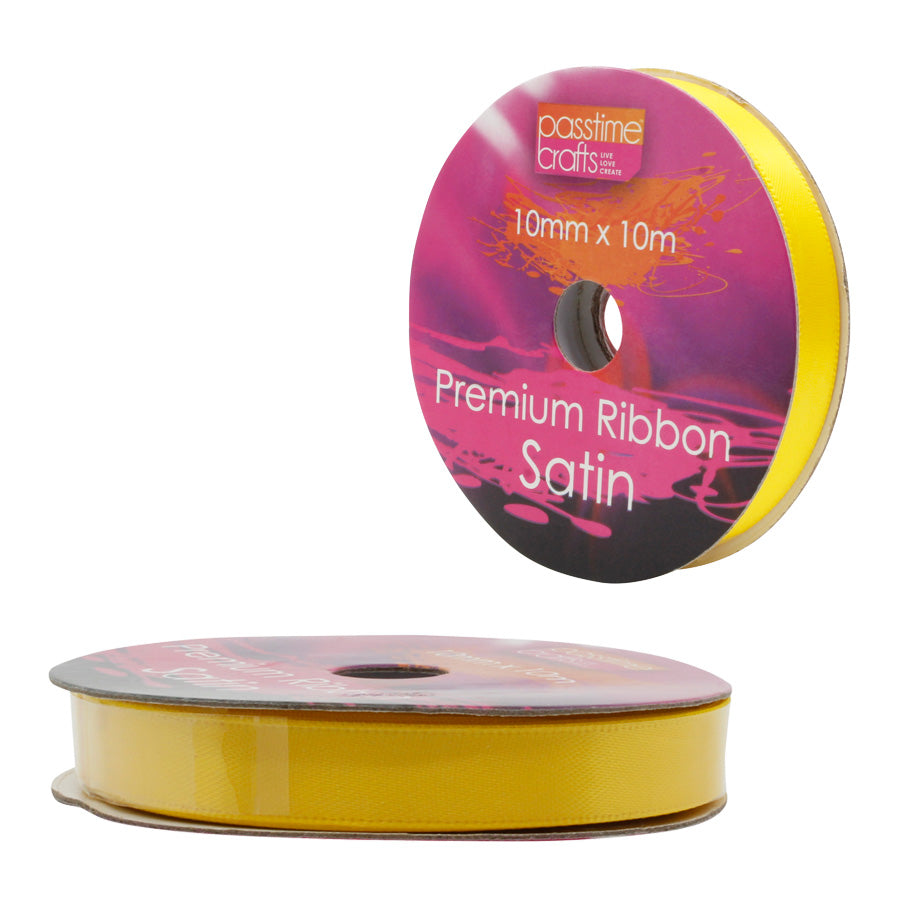 Satin Ribbon Yellow 10mmx10m