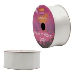 Satin Ribbon White 25mmx3m