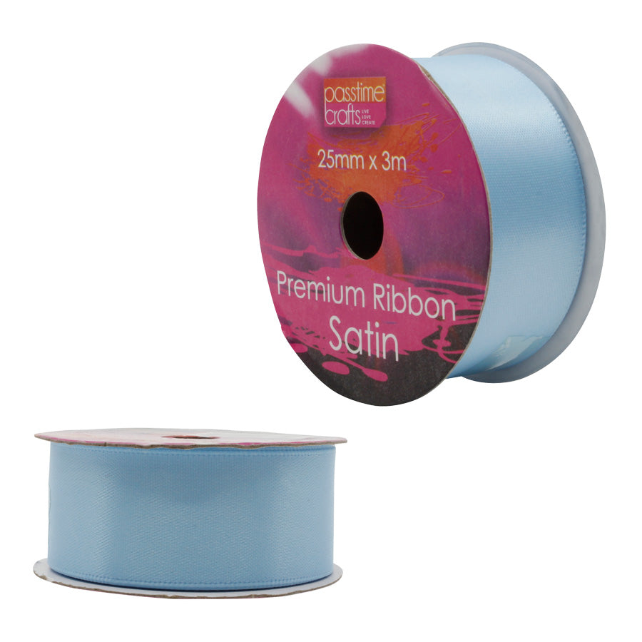 Satin Ribbon Light Blue 25mmx3m