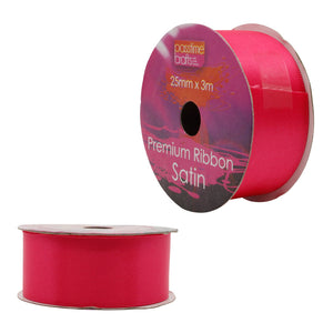 Satin Ribbon Bright Pink 25mmx3m