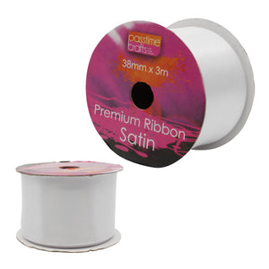 Satin Ribbon White 38mmx3m