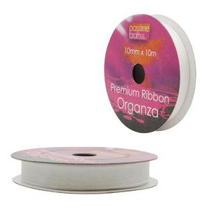 Organza Ribbon White 10mmx10m