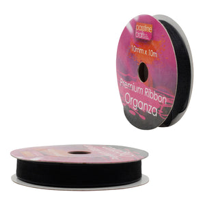 Organza Ribbon Black 10mmx10m