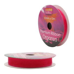 Organza Ribbon Bright Pink 10mmx10m