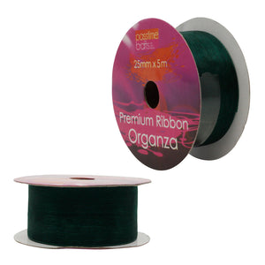 Organza Ribbon Green 25mmx5m