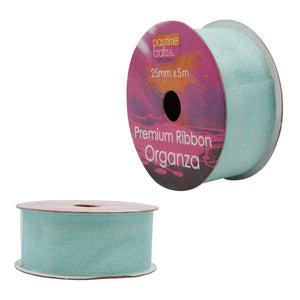 Organza Ribbon Light Blue 25mmx5m