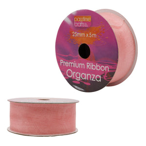 Organza Ribbon Light Pink 25mmx5m