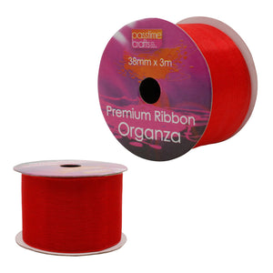 Organza Ribbon Red 38mmx3m