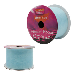 Organza Ribbon Light Blue 38mmx3m