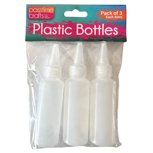 Plastic Squeeze 50ml Bottle Pkt 3