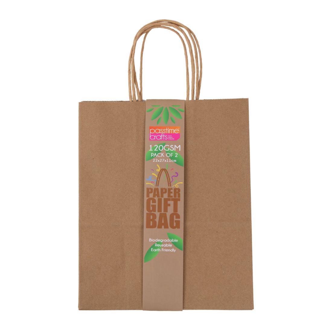 Kraft Paper Bag HD Pkt 2 22x26.5x11.5cm 120G