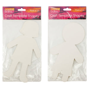 Paper Template Shapes Girls/Boys Pkt 12