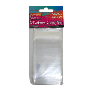 Cello Sealable Bags 54x79mm Pkt 80