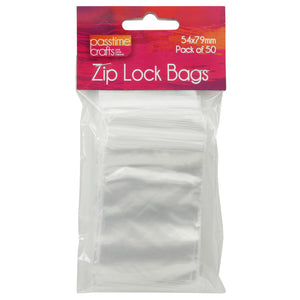 Zip Lock Cello Bags 54mmx79mm Pkt 50