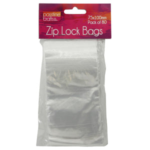 Zip Lock Cello Bags 75mmx100mm Pkt 80