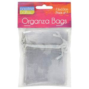 Organza Bags 7x10cm Pkt7-Silv