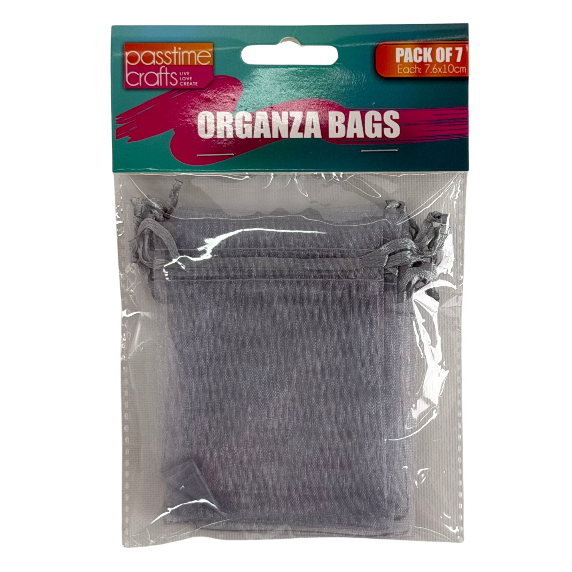 Organza Bags 7.6x10cm Pack of 7 - Silver