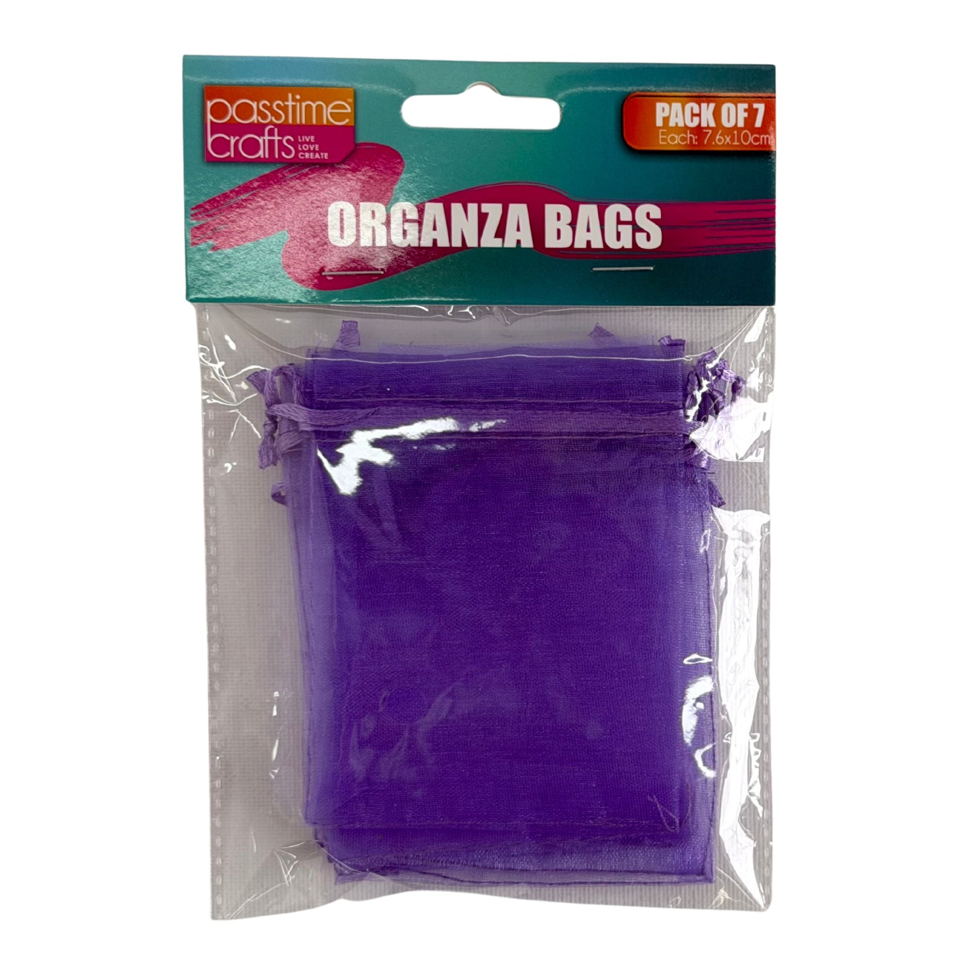 Organza Bags 7.6 x 10cm Pack Of 7 - Lavender