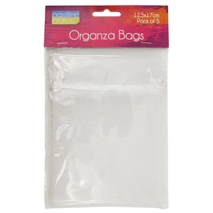 Organza Bags 12x17cm Pkt5-White