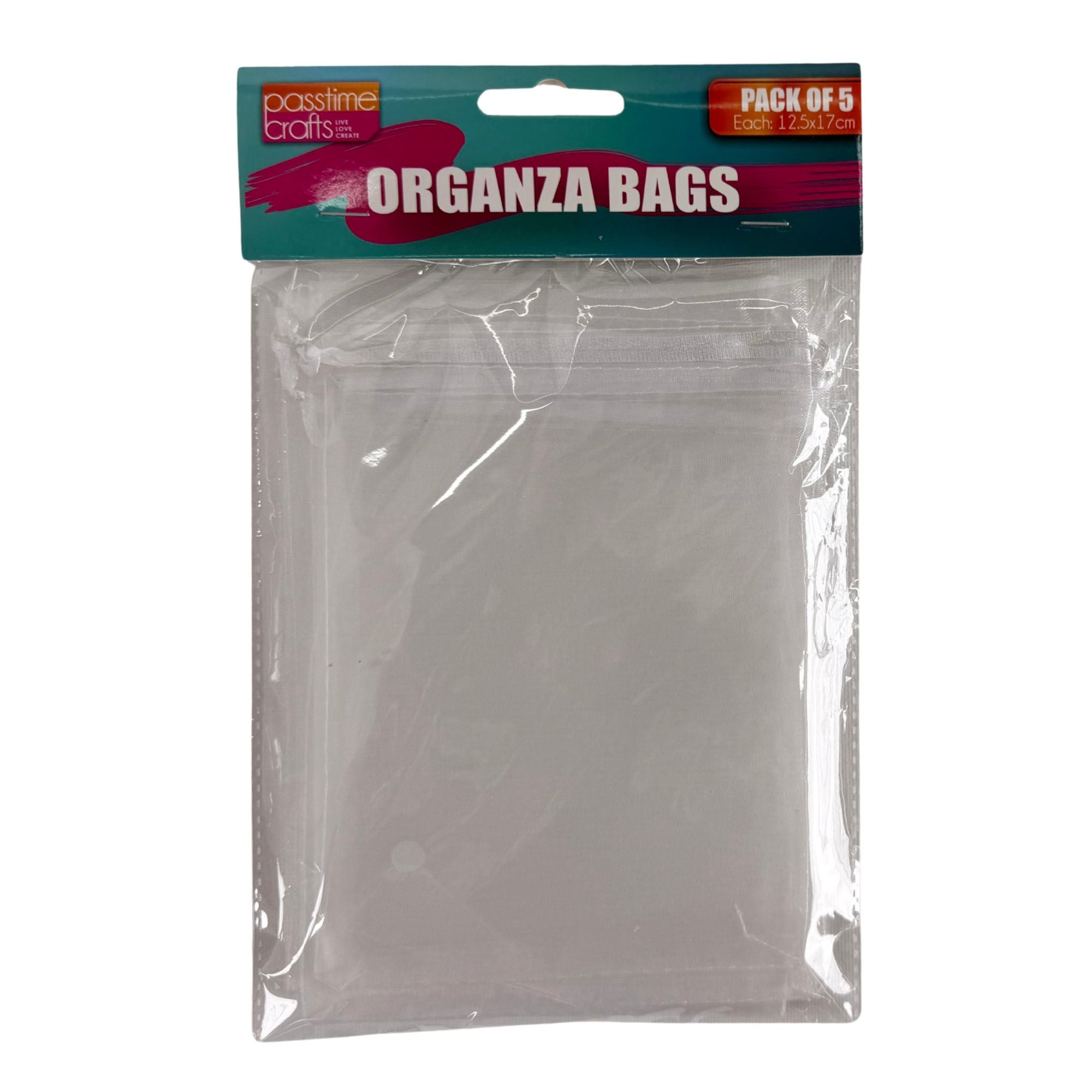 Organza Bags 12.5 x17cm Pack Of 5 - White
