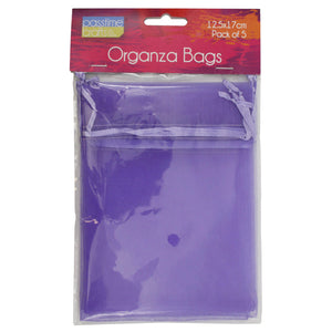 Organza Bags 12x17cm Pkt5-Lav