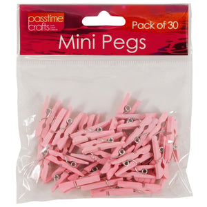 Mini Pegs 25mm Pkt 30 L/Pink-D