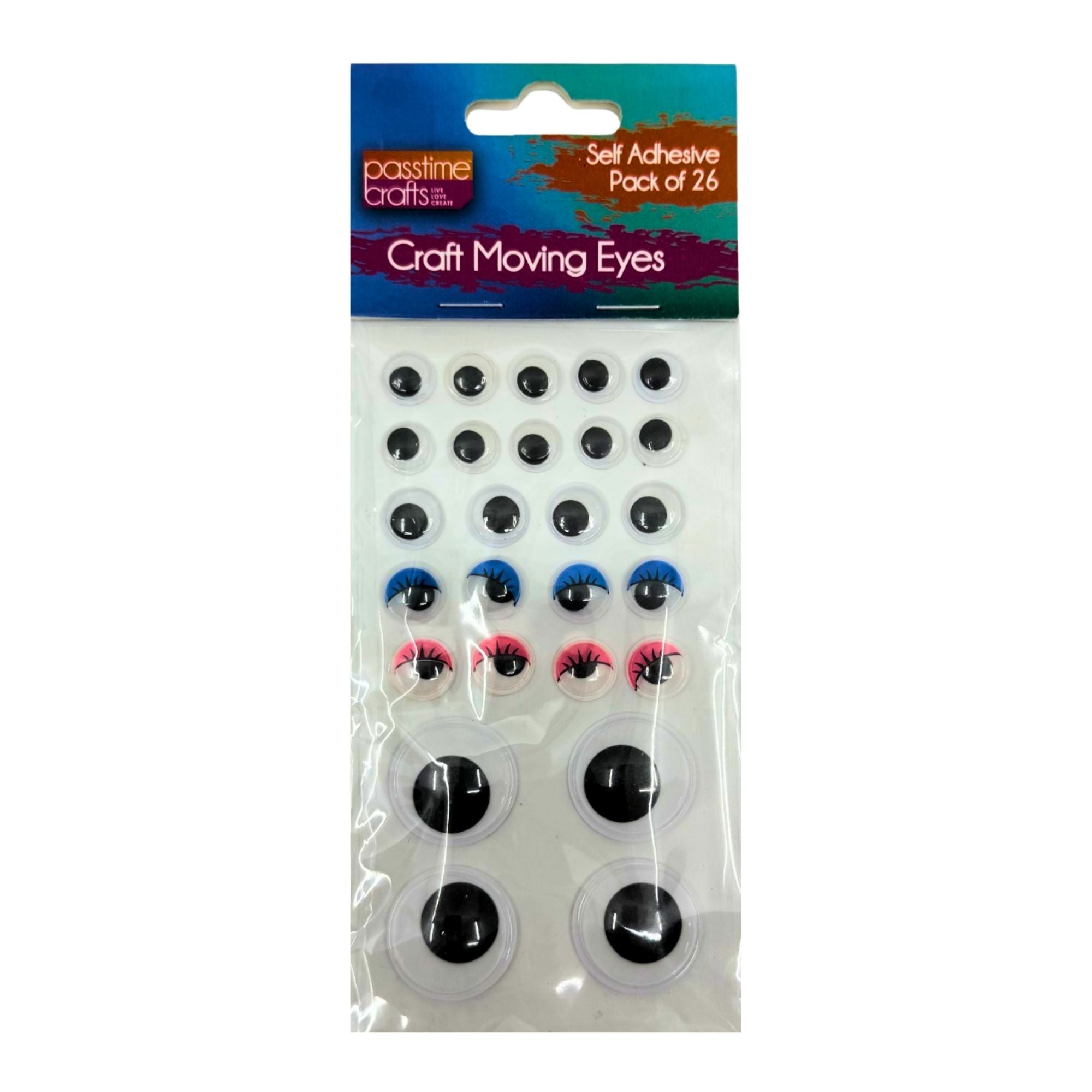 Googli Moving Eyes Multisize/Colour Pack of 26