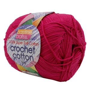 Crochet Cotton 50g Poppy Pink-D