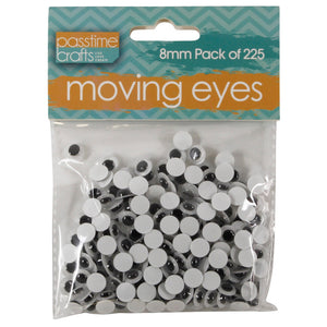Craft Moving Eyes 8mm Pkt 225