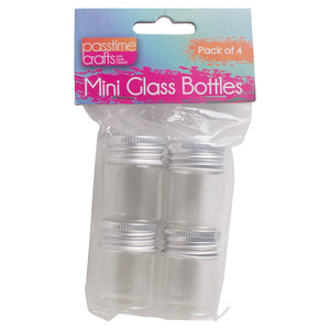 Craft Mini Bottles Pkt 4/4cm M/Lid