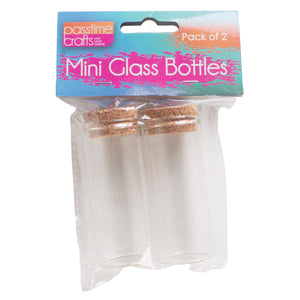 Craft Mini Bottles Pkt 2/7.5cm C/Lid