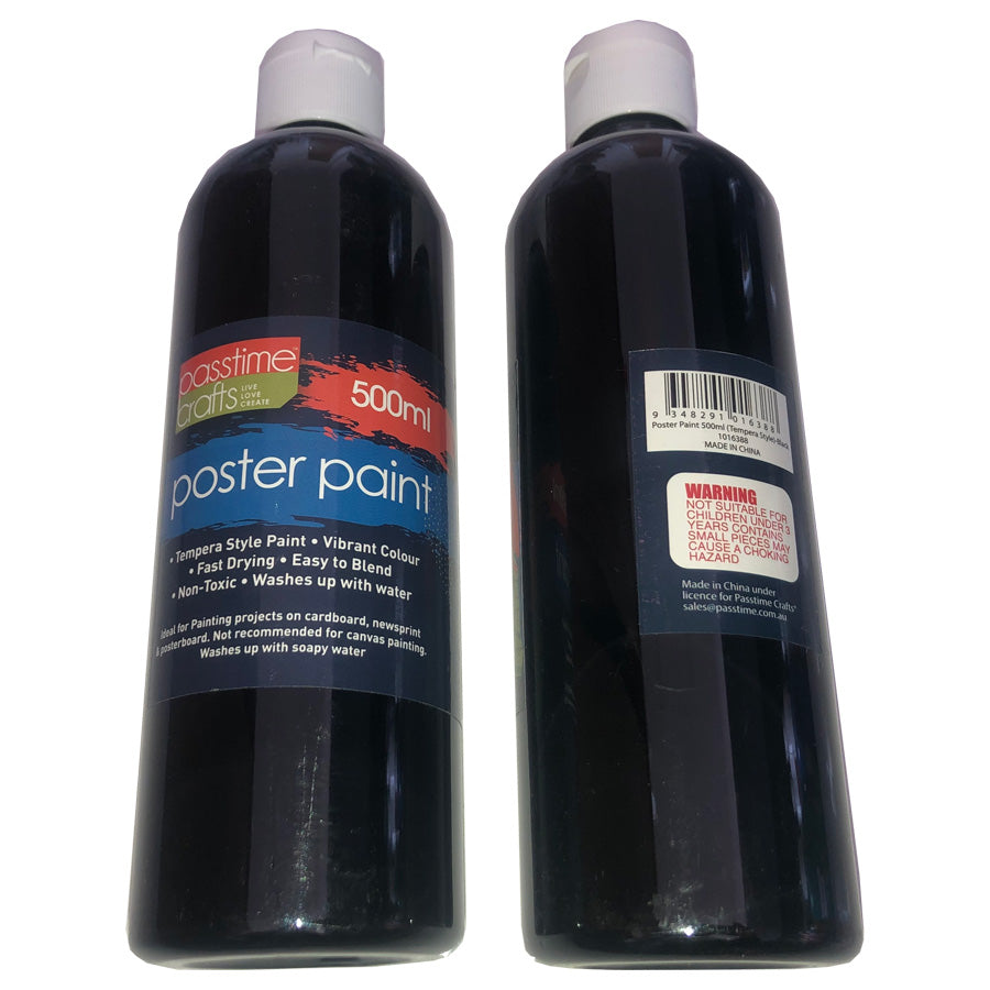 Poster Paint 500ml (Tempera Style)-Black