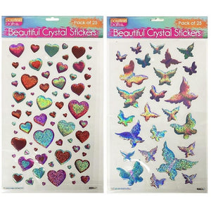 Crystal Stickers Hrt/Bfly 16x26cm
