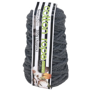 Cotton/R/Col Rope 5mmx52m-Grey-P
