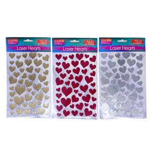Laser Hearts Gld/Silv/Pink Self-Adhesive