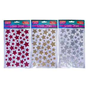 Laser Stars Gld/Silv/Pink Self-Adhesive