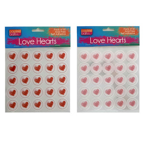 Embellishments Round Hearts Pk 50 s/Adhes
