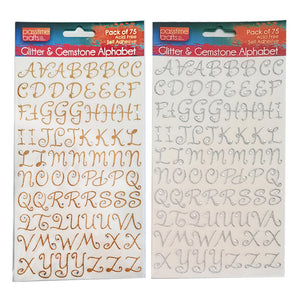 Gemstone Glitter Alpha S/Adhes 75 Pce